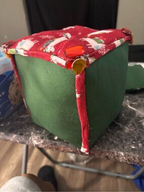 Holiday Green and Red Fabric Decorative tissue Box - Brand Unspecified